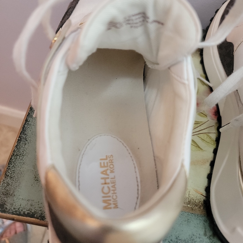 Michael Michael Kors Theo MK Intial Canvas and Suede Trainer Size 7 - Picture 8 of 13